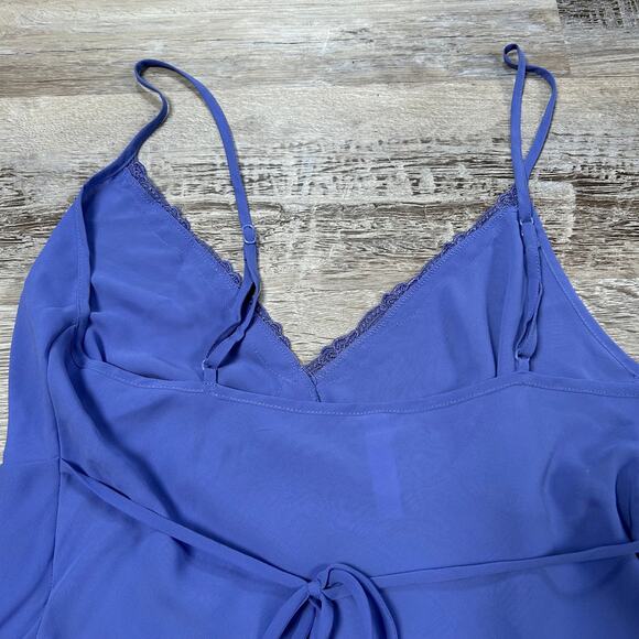 Gilligan & O'Malley Periwinkle Slip Dress Lingerie Lace Trim Size Large - Picture 5 of 7